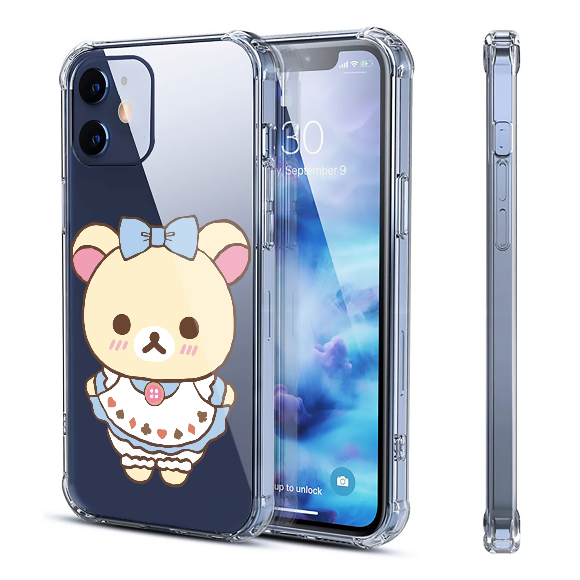 （画像用） リラックマ リラックマ キイロイトリ Rilakkuma Korilakkuma Kiiroitori 【iPhone 12シリーズ対応】透明スマホケース（クリアソフトケース）